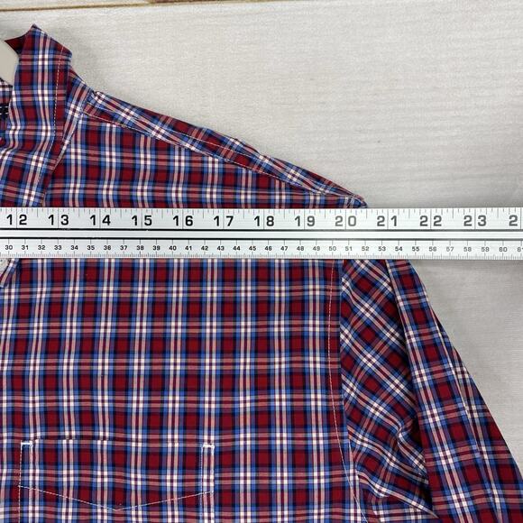 LL Bean Shirt Mens XL Red White Blue Plaid Traditional Fit Button Down Long Slv - Picture 5 of 10